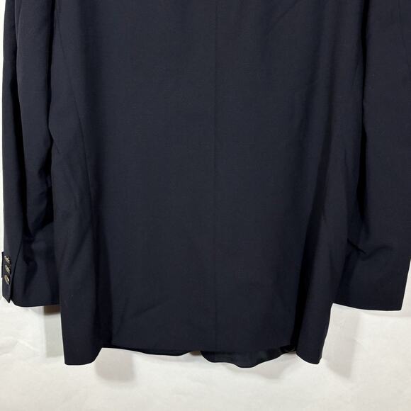 NWT Oscar De La Renta 100% Wool Gold Button Blazer 46R Navy Blue Office Men's - Picture 9 of 15